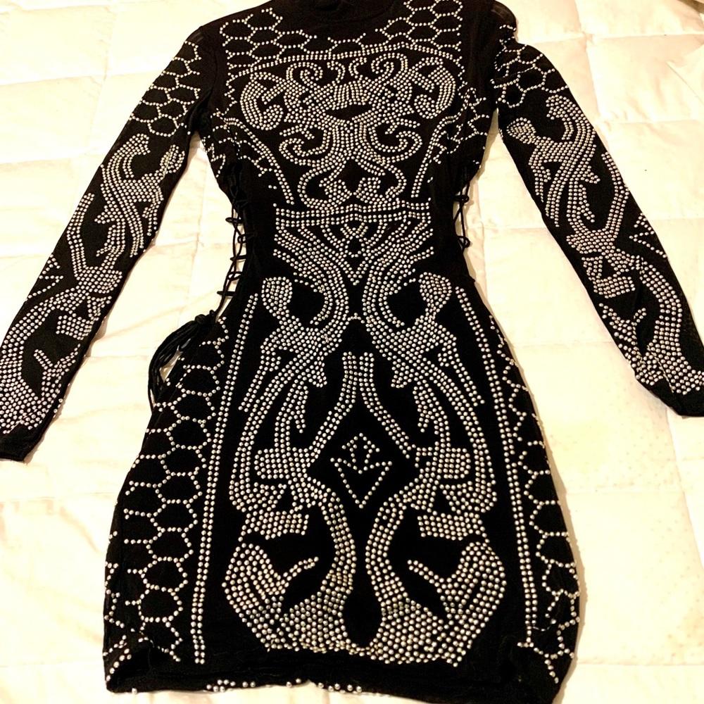 Black sequined mini dress, worn once.